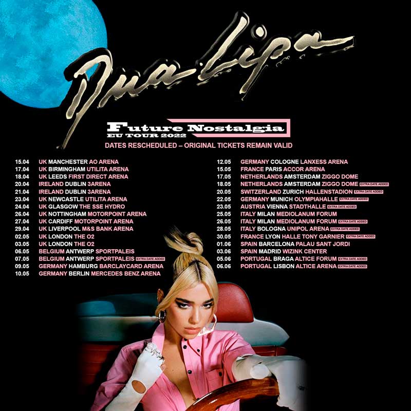 Fechas de Dua Lipa en España en 2022
