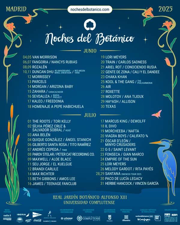 cartel noches del botánico 2025